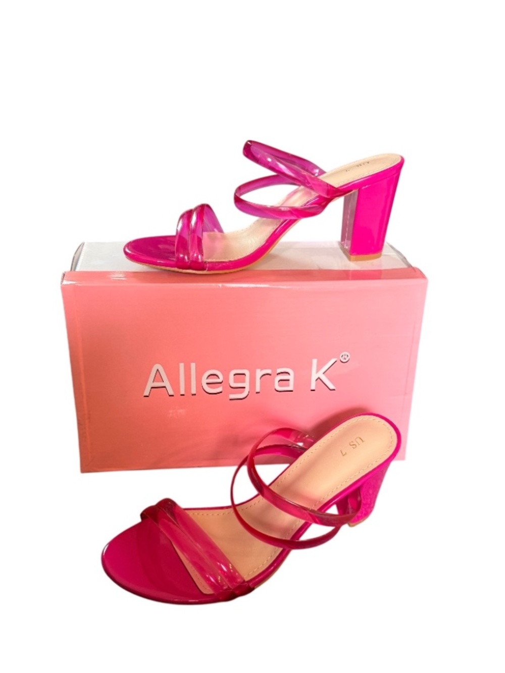 Allegra K Hot Pink Strappy Sandals - Women's Size 7